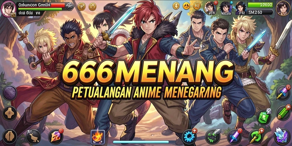 Screenshot gameplay 666MENANG menampilkan aksi seru dengan karakter Anime.