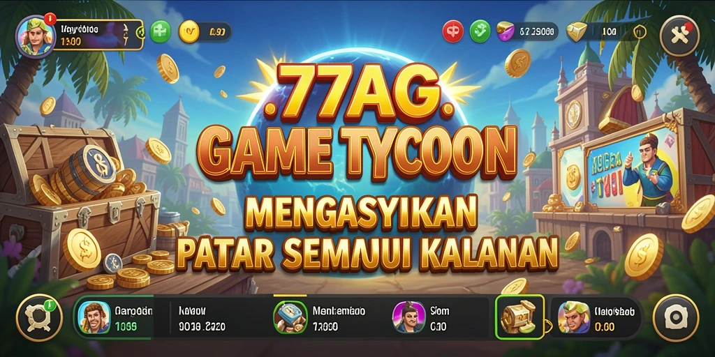Screenshot gameplay Tycoon yang menunjukkan aksi mengelola bisnis.