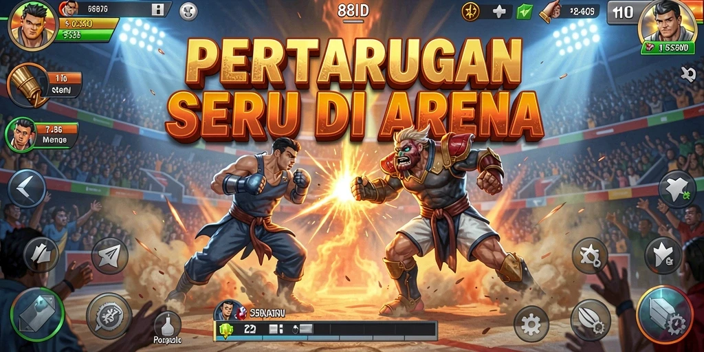 Tampilan seru dari gameplay pertarungan di 88ID.