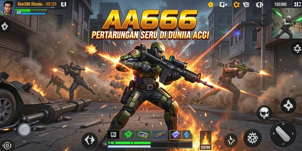 Tampilan gameplay seru dan intens dari AA666 penuh aksi.