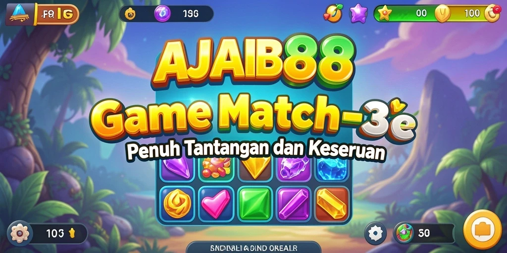 Gameplay AJAIB88 menampilkan keseruan menyusun permata match-3.