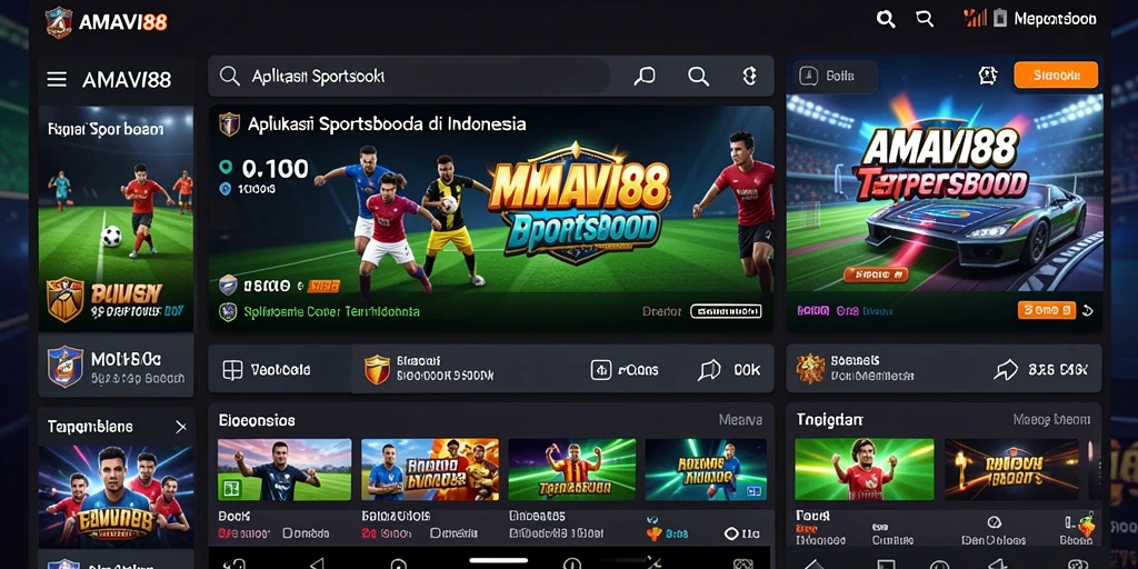 Tampilan screenshot utama AMAVI88 menampilkan fitur taruhan olahraga yang interaktif.