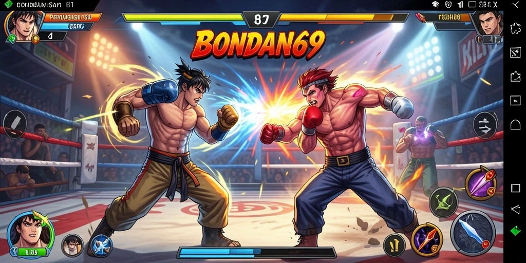 Gameplay BONDAN69 dengan karakter bertarung yang menegangkan.