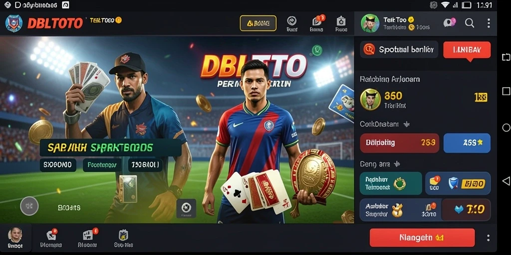 Tampilan menarik dari aplikasi Sportsbook DBLTOTO saat bermain.
