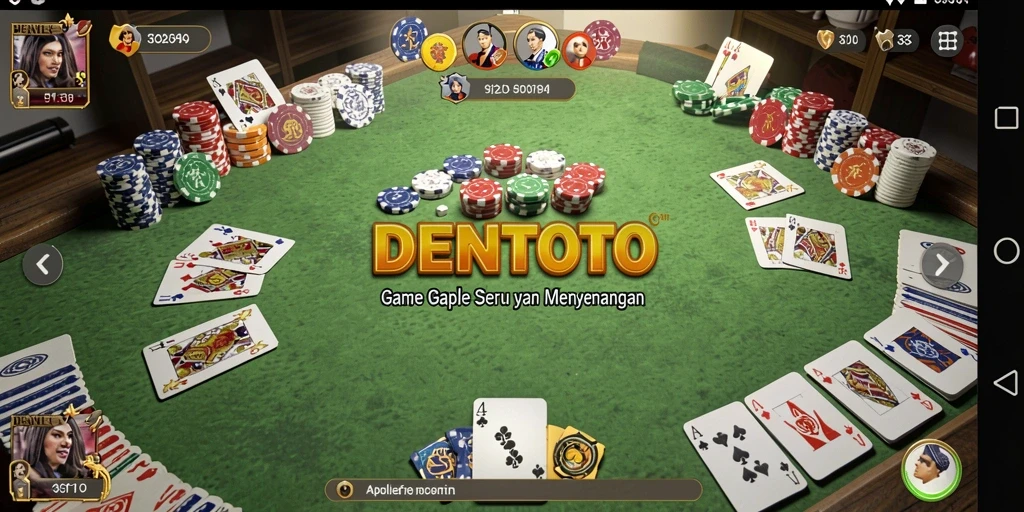 Tampilan menarik dari gameplay DENTOTO yang penuh strategi Gaple.