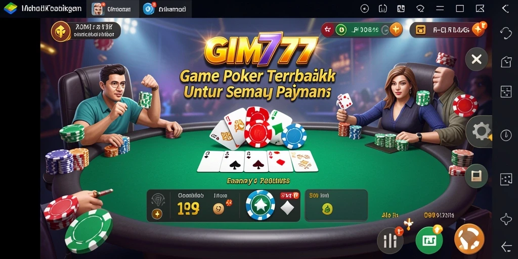 Tampilan gameplay Poker yang menarik dan interaktif di GIM777.