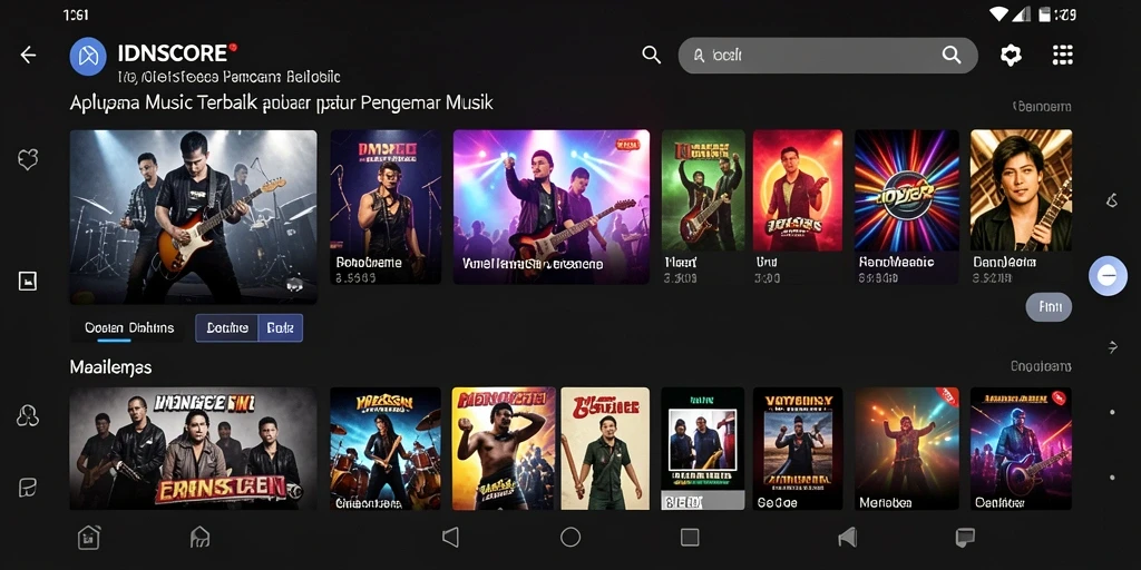 Tampilan screenshot utama IDNSCORE dengan gameplay musik yang menarik.
