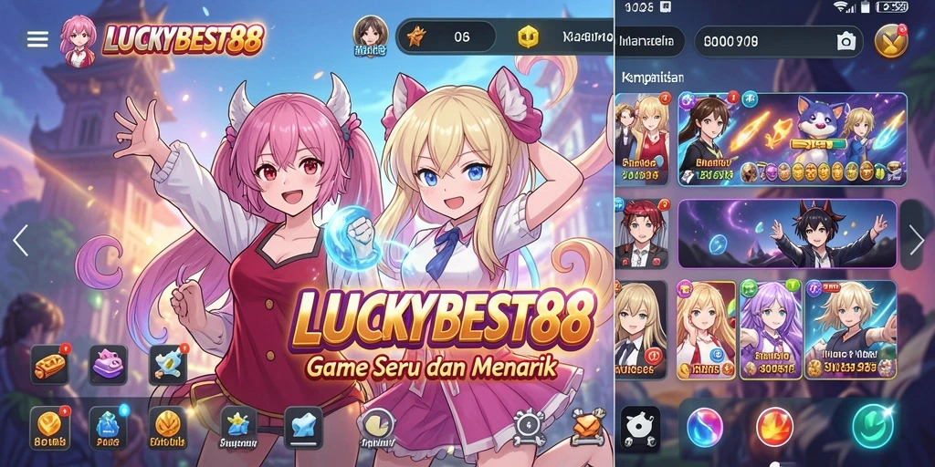 Screenshot gameplay LUCKYBEST88 menampilkan aksi karakter Anime yang dinamis.