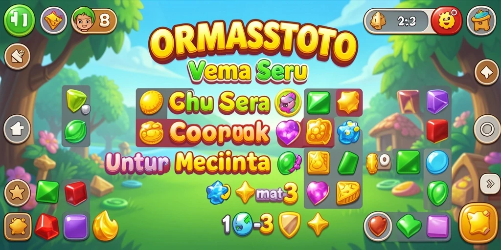 Tampilan menarik dari gameplay ORMASSTOTO dengan berbagai tantangan match-3.