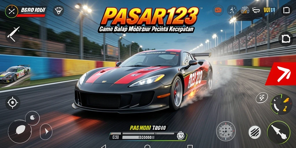 Tampilan gameplay PASAR123 yang menggugah semangat balap.