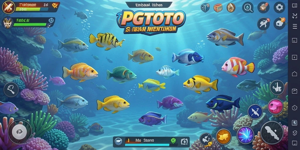 Screenshot gameplay PGTOTO dengan aksi menembak ikan yang mendebarkan.