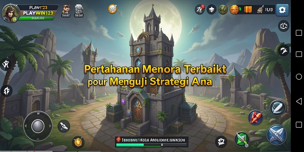 Tampilan gameplay seru PLAYWIN123 dalam mode pertahanan menara.