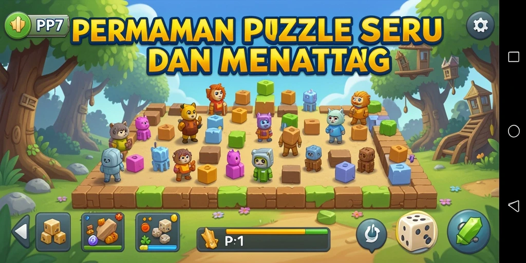 Tampilan gameplay seru PP7 dengan berbagai tantangan puzzle.