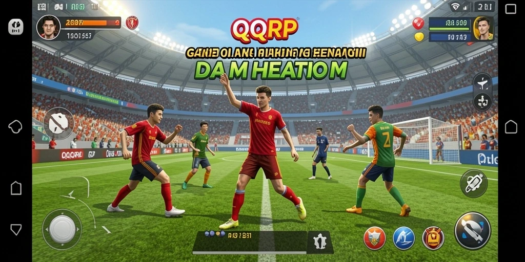 Screenshot gameplay QQRP menampilkan aksi seru dalam pertandingan olahraga.