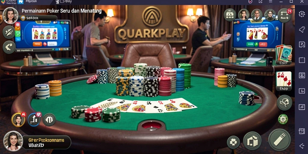 Gameplay seru di QUARKPLAY saat pemain berkompetisi dalam Poker.