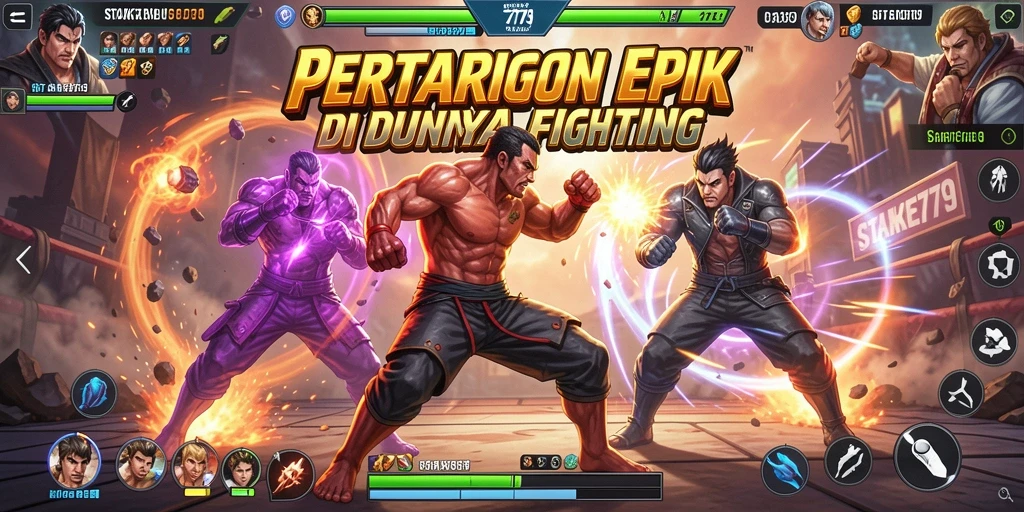 Screenshot gameplay STAKE779 menampilkan pertarungan seru antara karakter epik.
