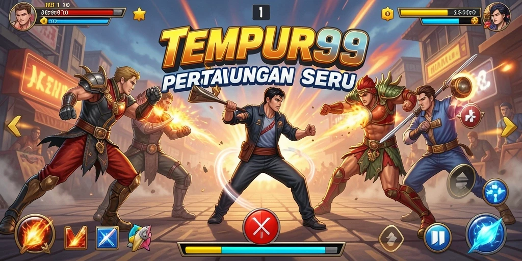 Tampilan utama gameplay TEMPUR99 dengan aksi seru.