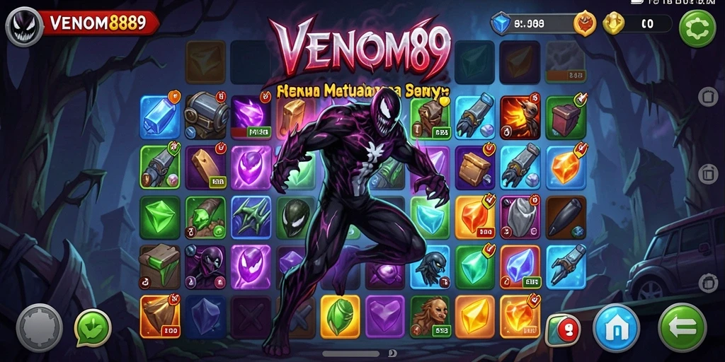 Tangkapan layar permainan VENOM889 menampilkan keseruan gameplay Match-3.